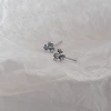 1# blue iris flower earrings