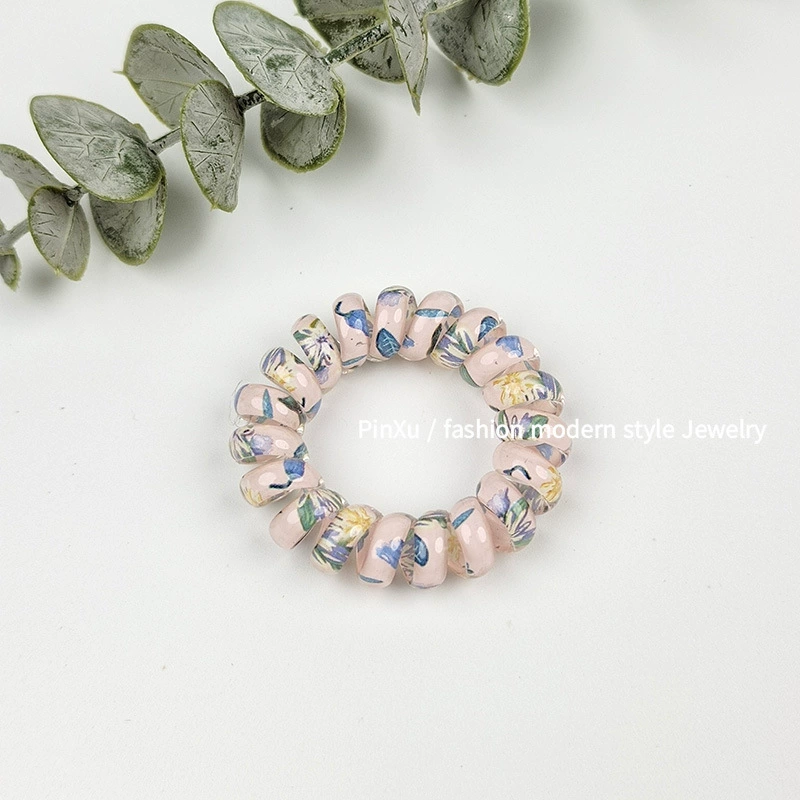 Телефон, шнур для волос, аксессуар для волос, корейский стиль, с цветочным принтом