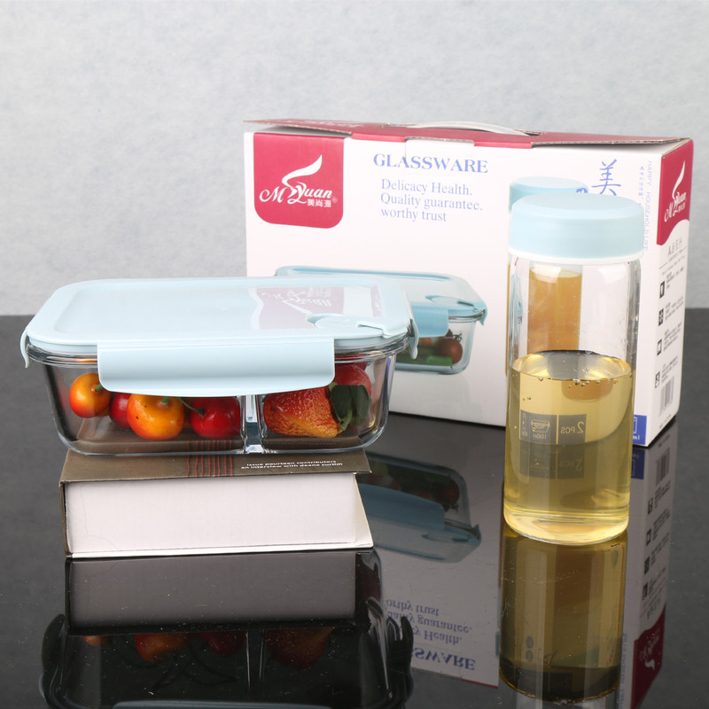 Glass household fresh-keeping bowl with lid fresh-keeping box suit heat-resistant lunch box two-piece set advertising gift promotion Glass Bowl Glass household fresh-keeping bowl with lid fresh-keeping box suit heat-resistant lunch box two-piece set advertising gift promotion Glass Bowl