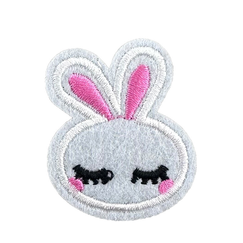 刺繍ウサギパッチ布ステッカー佛山メーカー在庫卸売コンピュータ刺繍ラベル衣類ロゴ装飾アクセサリー|undefined