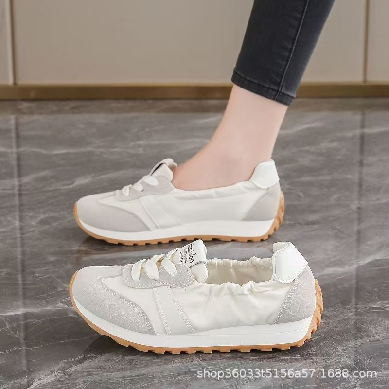 2026 Spring/Summer Flat German Training Shoes Retro Versatile Lightweight White Shoes Shallow Casual Women's Shoes 2026 Spring/Summer Flat German Training Shoes Retro Versatile Lightweight White Shoes Shallow Casual Women's Shoes