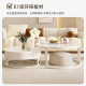 Cream Style Coffee Table Living Room Home Light Luxury Modern Simple 2023 New Small Apartment Round Rock Plate Tea Table
