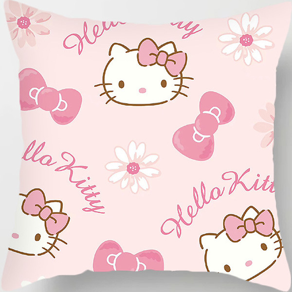 Chica de dibujos animados corazón dormitorio decoración Hello Kitty gato Rosa funda almohada sofá coche cojín