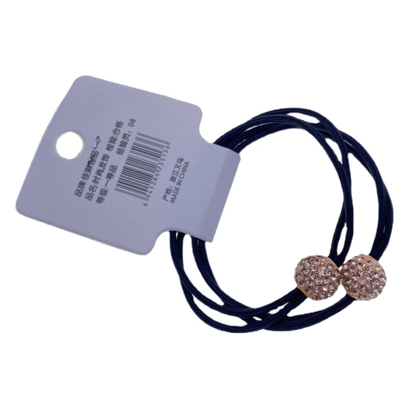 Recomendar 5 tarjetas Diamond Ball Pearl banda de goma cuentas de oro banda para el cabello cuerda para el cabello dos yuanes tienda accesorios para el cabello accesorios para la cabeza SUMINISTRO DE puesto