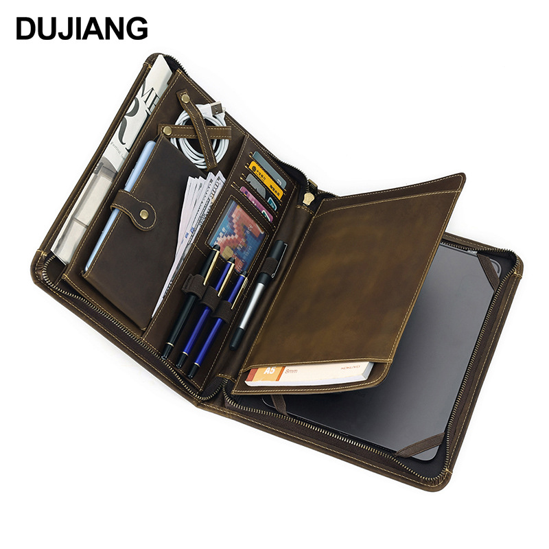 Nueva tableta de cuero genuino bolsa de negocios de moda de 9,7 pulgadas embrague de los hombres de la vendimia Crazy Horse de cuero tableta protectora caso