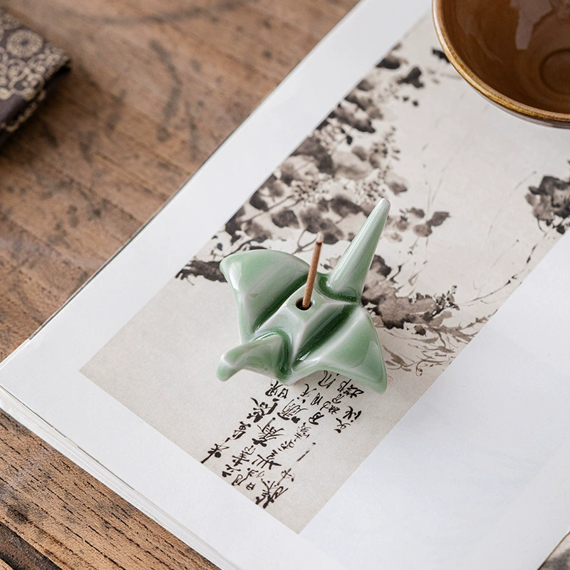 Внутренний Zen чайный столик керамика Yue кипяток сіметел celadon маленький букет журавля, чайная церемония, Zen украшения, керамическая подставка для благовоний