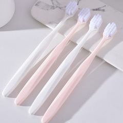Supermarket Hot Selling New Portable Couple Toothbrushes with Fresh and Light Color Scheme, Single Soft Wide-Tip Toothbrush for Wholesale