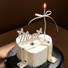感恩母亲节唯美蛋糕装饰水钻蝴蝶MOM节日快乐亮片星星烘焙插件