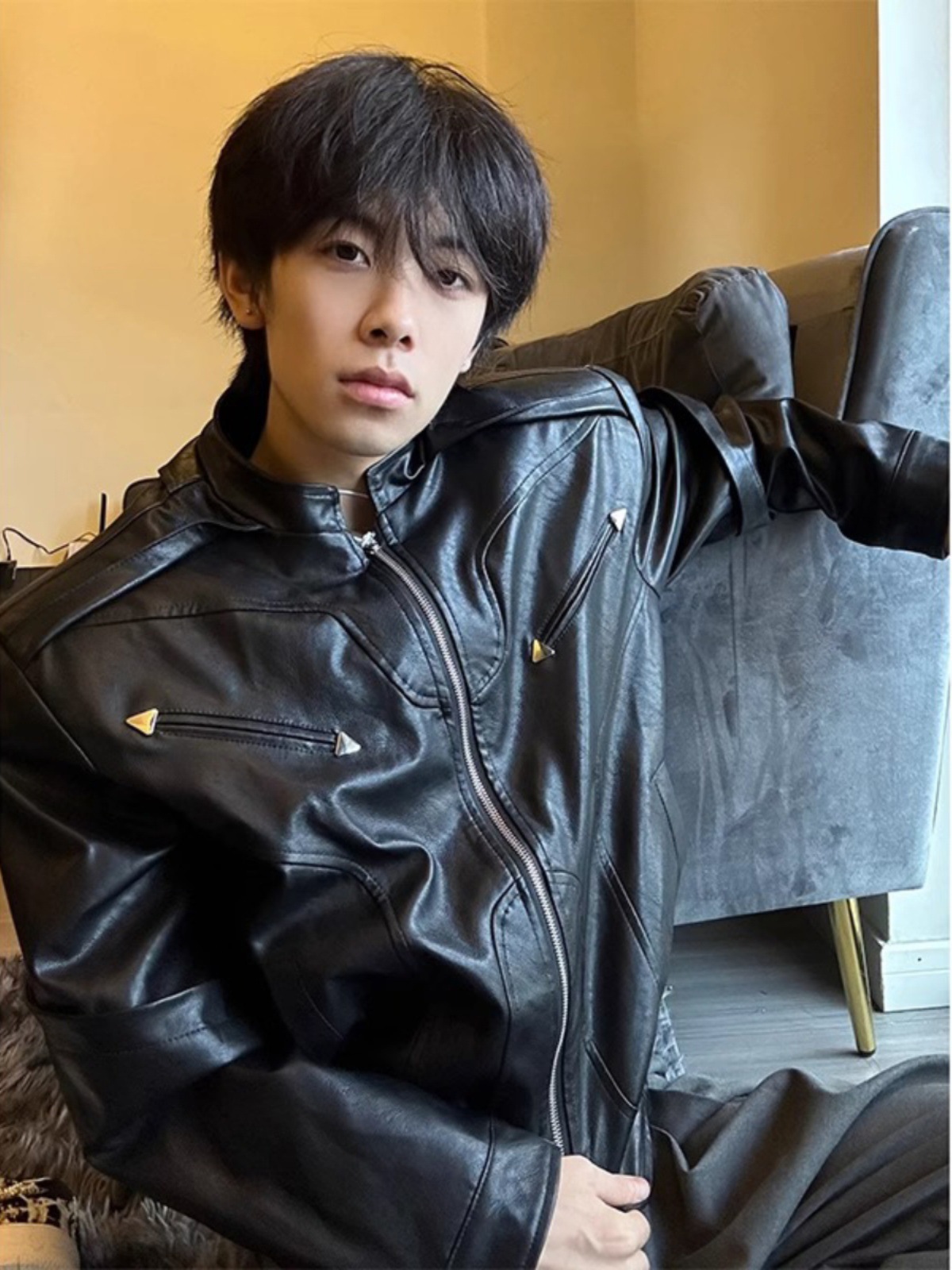 Cleanfitショートコート男性高級感ごろつきハンサムで美しいレトロなパイロット機関車ジャケット春秋