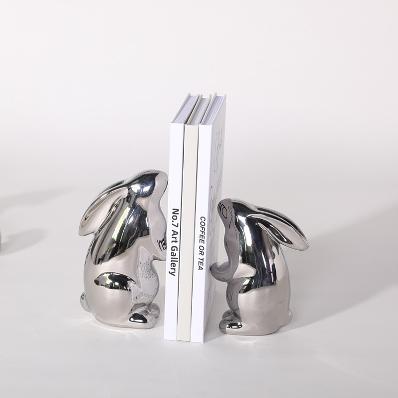 Luz de lujo plata Oso Polar decoración hogar simple dormitorio sala de estar decoración del gabinete del vino pequeña decoración artesanía de cerámica