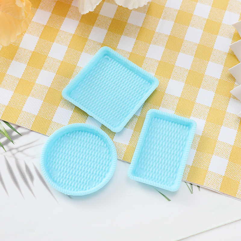 3 의 등나무 접시 세트-파랑