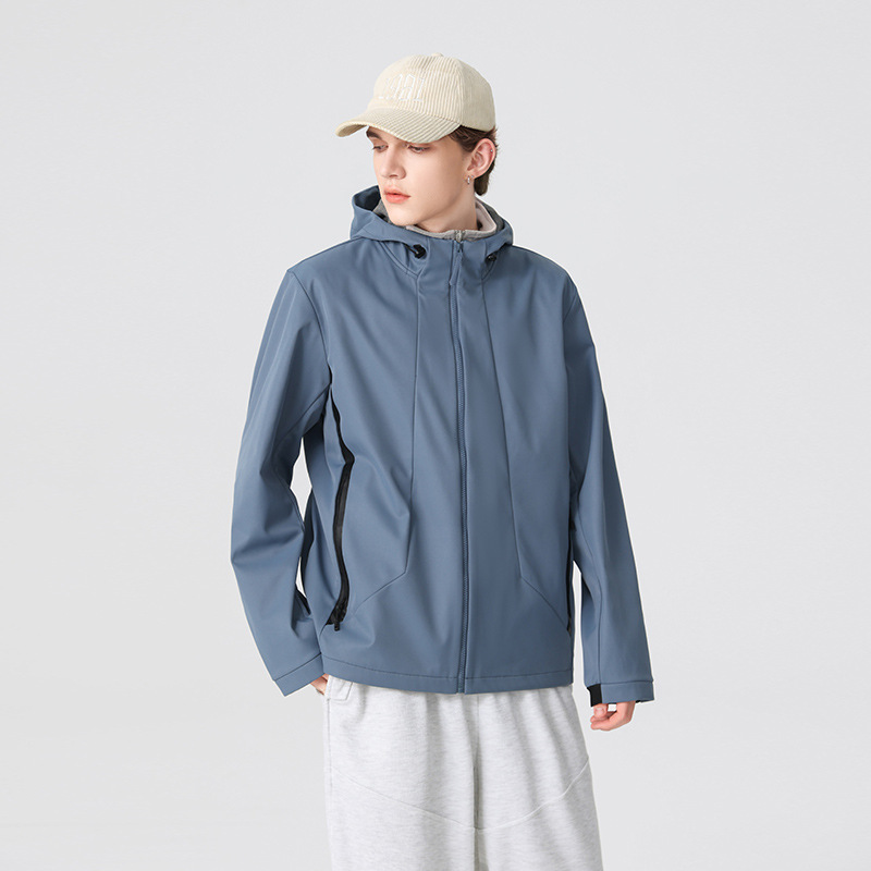 Free Shipping Spring and Autumn Men's Outdoor Jacket Loose Woven Casual Hooded Soft Shell Jacket Trendy Brand Men's High
