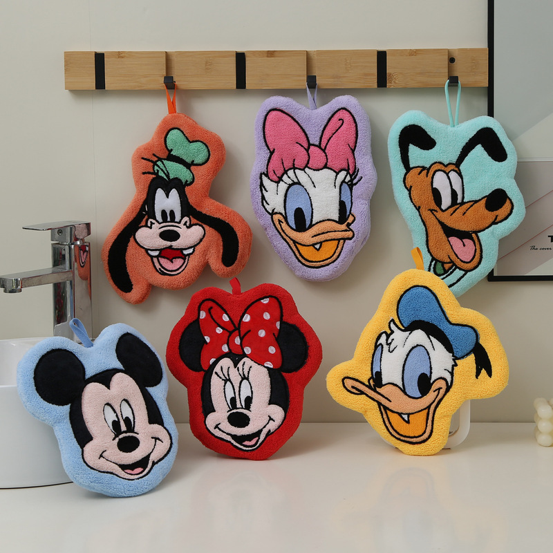 Mickey Hand Towel, Children's Handkerchief, Hanging Hand Towel, Cute Bathroom Hand Towel, Donald Duck Kitchen Rag