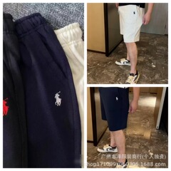 外国貿易の新しいスタイルのポニー夏綿ショーツ、男性と女性のカップル用、同じトレンディなブランドのルーズカジュアルスポーツストレートレッグパンツ
