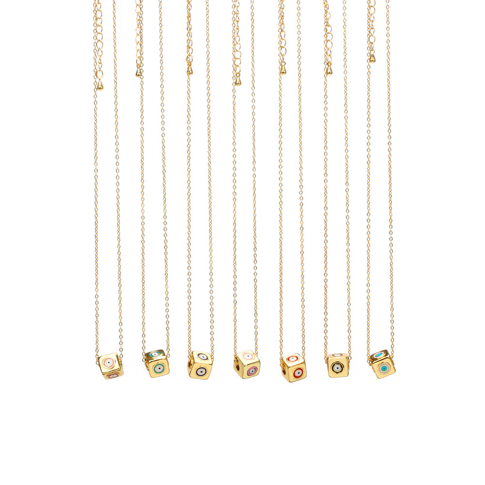 Fashion Devilu0027S Eye Square Copper Pendant Necklace Copper Necklaces