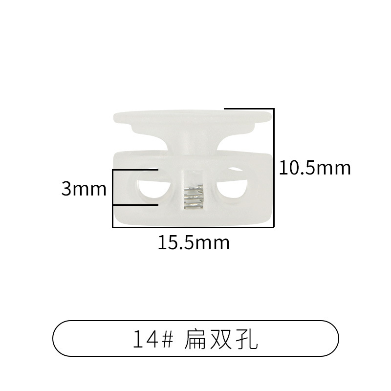 Translúcido * 14 # agujero doble plana
