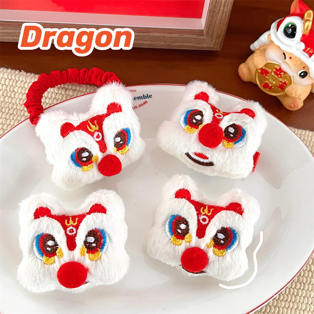 Año nuevo de la felpa de la muñeca del león accesorios para el cabello nacional de moda decorativa muñeca broche chica corazón corbata Cola de Caballo pelo anillo horquilla