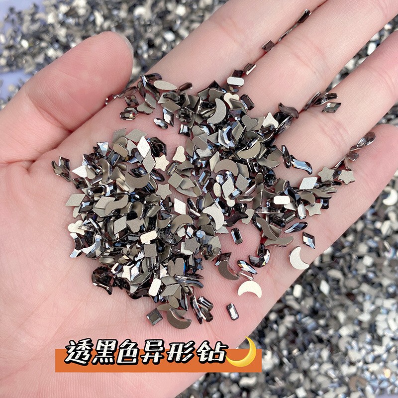 Black Flat Bottom Special-Shaped Nail Art Diamond Net Red small size Super Flash Ice Grey Nail Art Diamond Nail Accessories