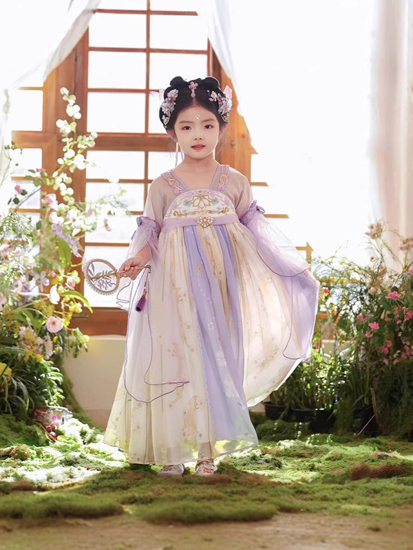 漢服女の子古代中国風ドレス 2025 新しい子供の古代唐装プリンセスドレス女の子スカート夏|undefined