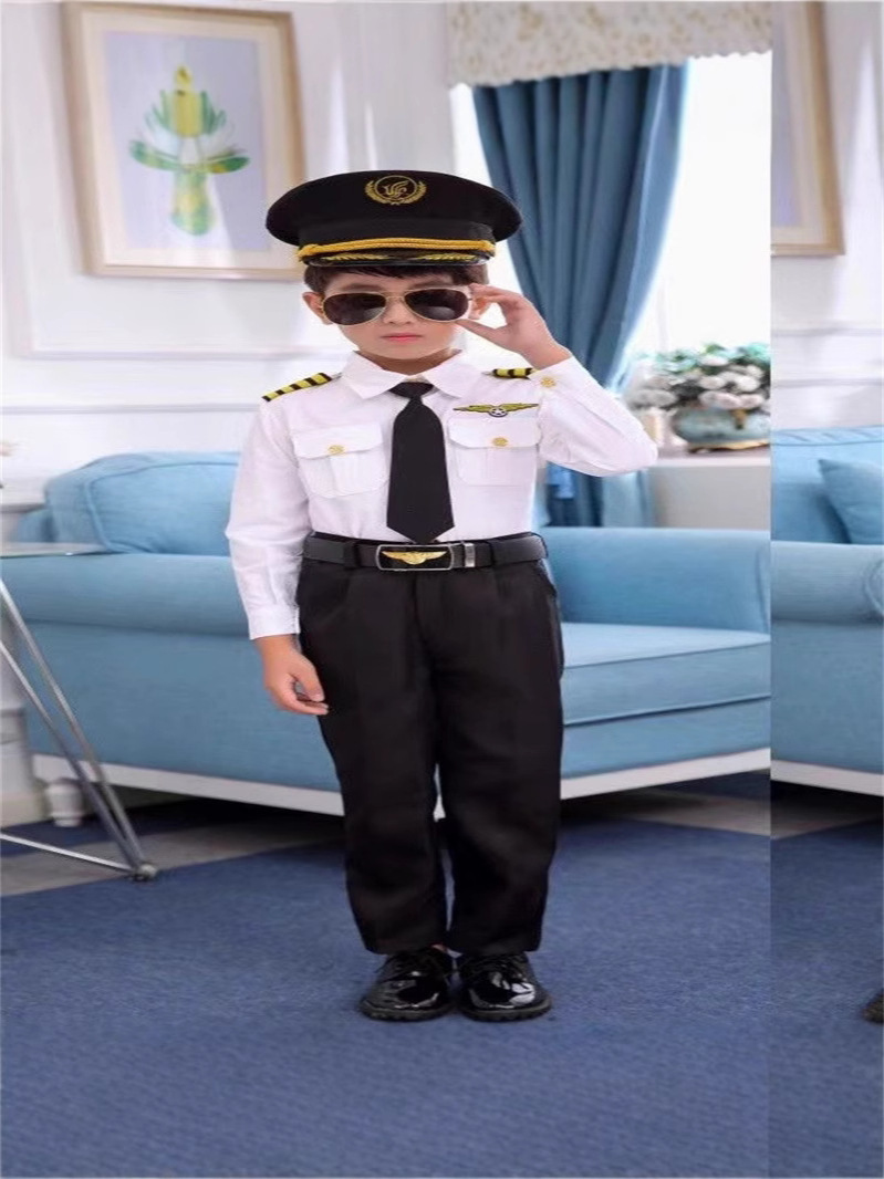 Chinese captain children's clothing male and female air force pilots with few airliners uniforms female flight attendants role-playing 2