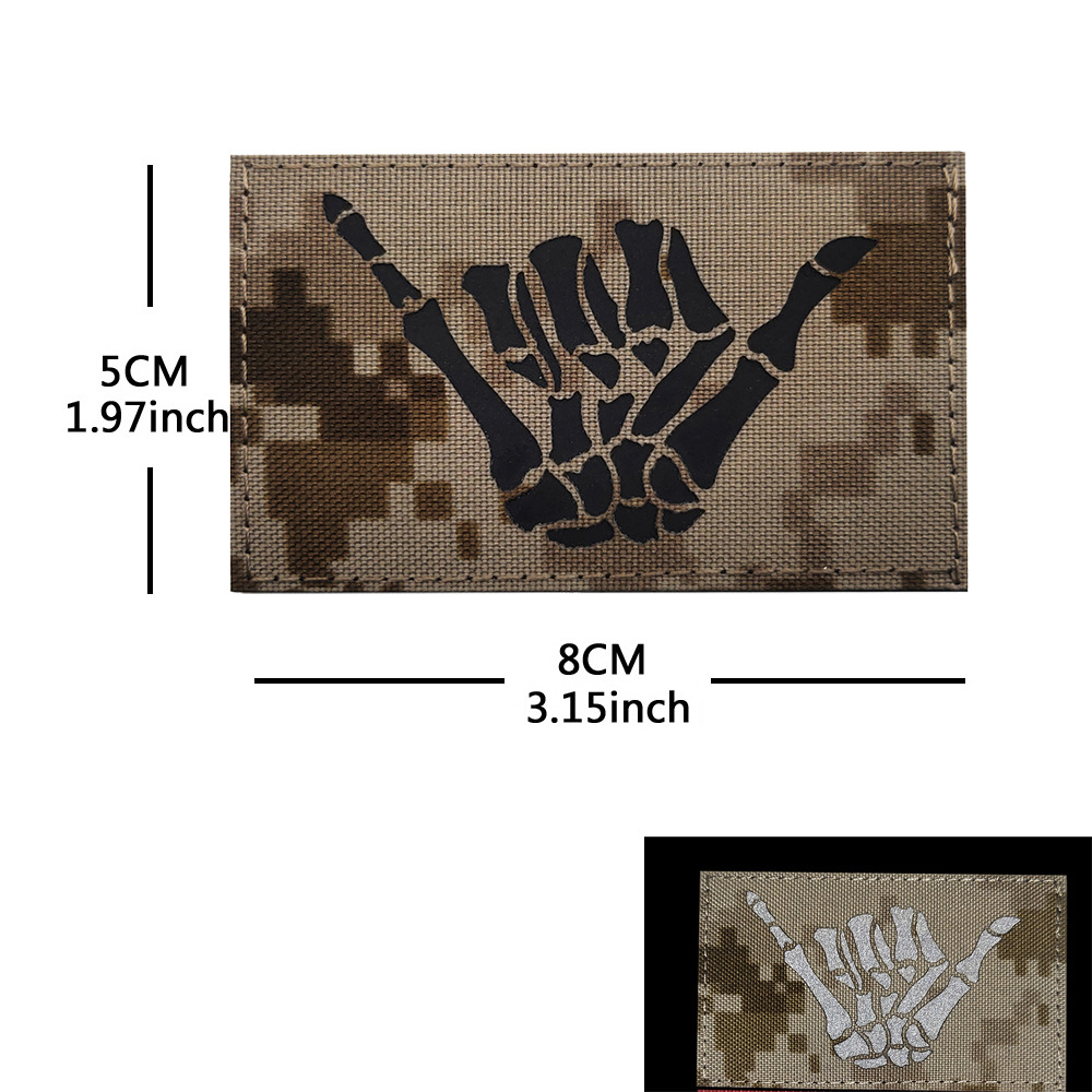 Parche Táctico de Velcro Luminoso IR 666 de Nailon para Mochila y Ropa