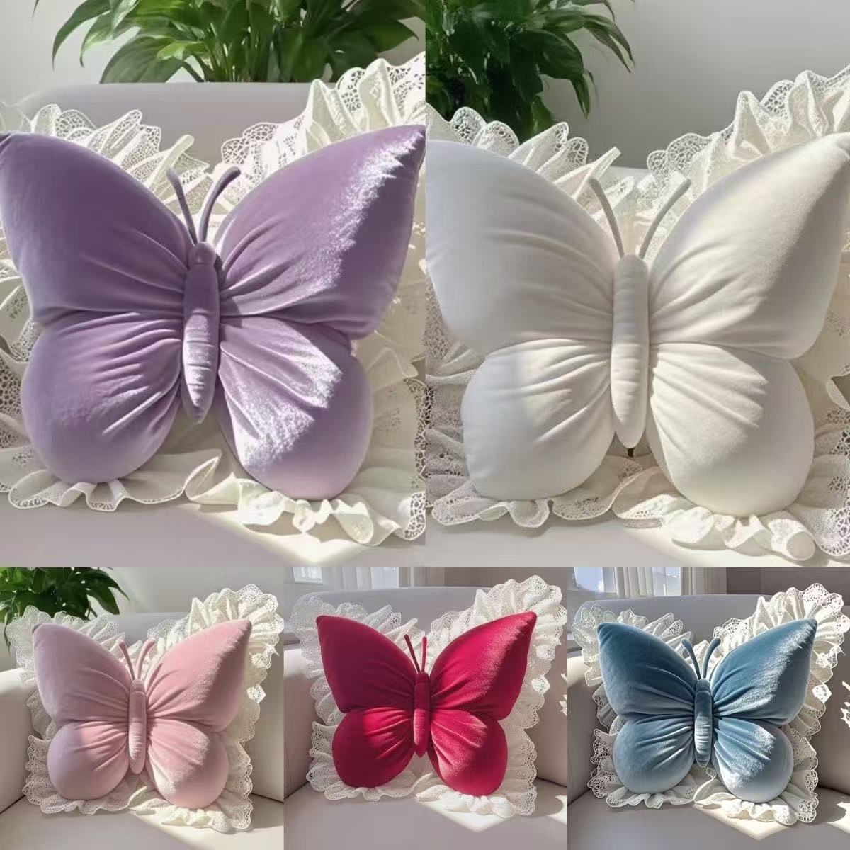 New Princess Style Soft Office Cushion Modern Lace Bow Pillow Bedroom Sofa Cushion