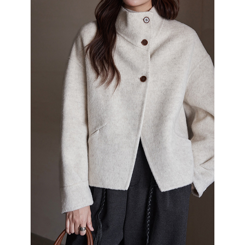 【老钱美学】歌铭英伦风复古双面毛呢外套女装冬季新款大衣N687C