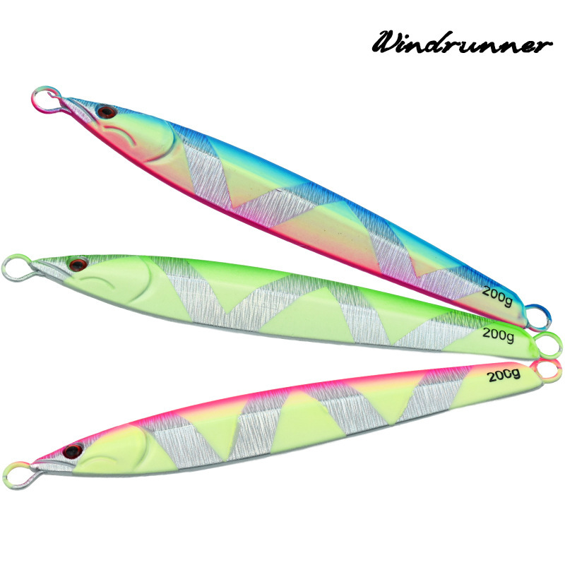Luya bait iron plate lead fish sea fishing luminous iron plate jig boat fishing slow shake iron plate bait deep sea speed sink fake bait cross border