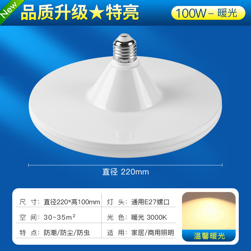 Bombilla LED transfronteriza de alta potencia, ultrabrillante, tipo UFO, luz blanca, para iluminación doméstica, con casquillo de rosca E27, lámpara de bajo consumo, venta al por mayor.