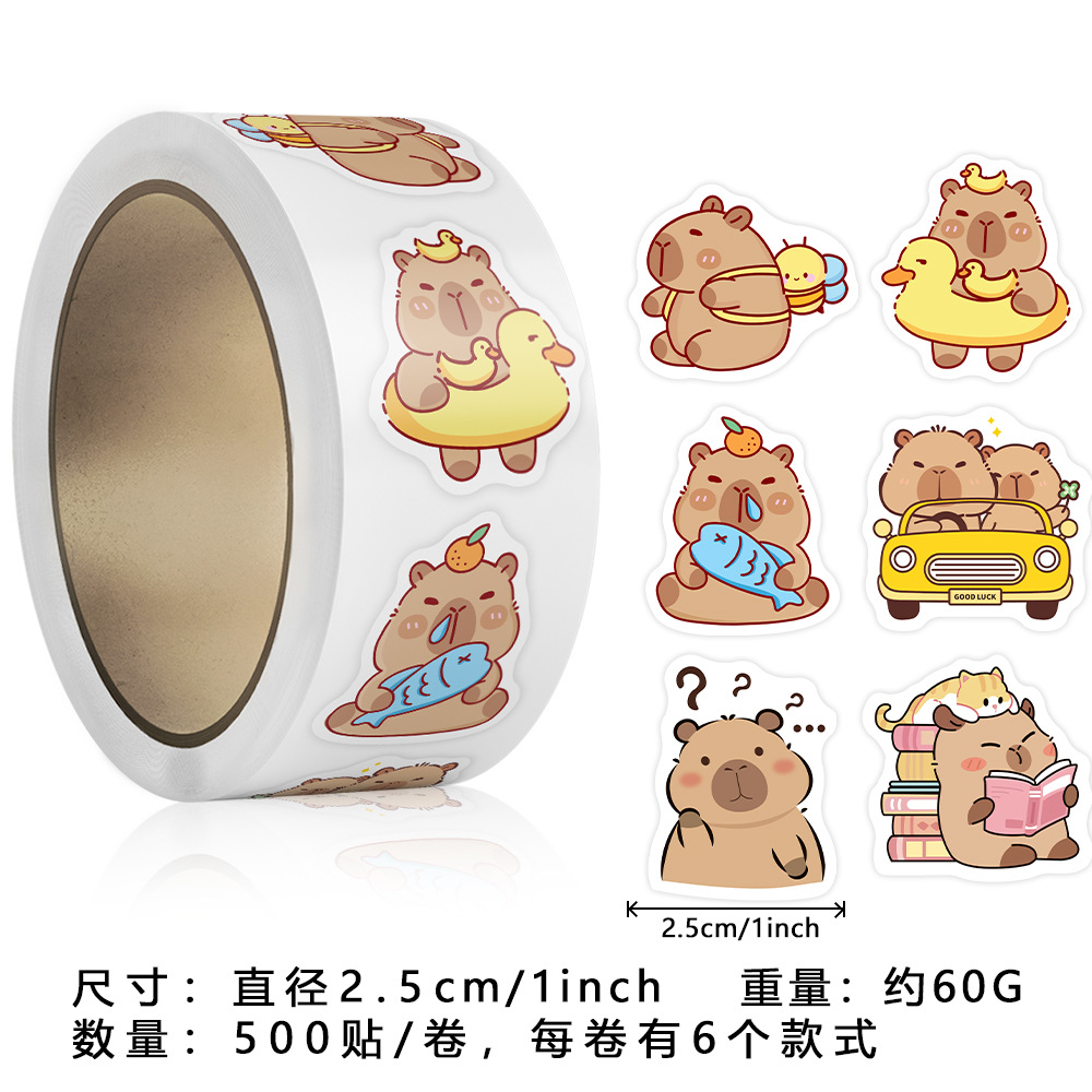 500 Sheets/Roll of Unique Cat-Themed Roll Stickers for Notebooks, Books, Toys, Water Bottles, Envelopes, Round Sealing Stickers, and Decorative Stickers