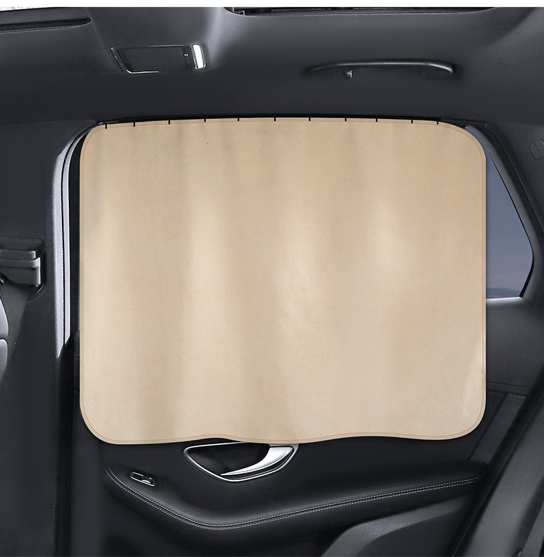 Car Sunshade Curtain Track-Type Baby Car Sun Protection and Heat Insulation Privacy Curtain Car Side Window Curtain Deerskin Velvet Sunshade