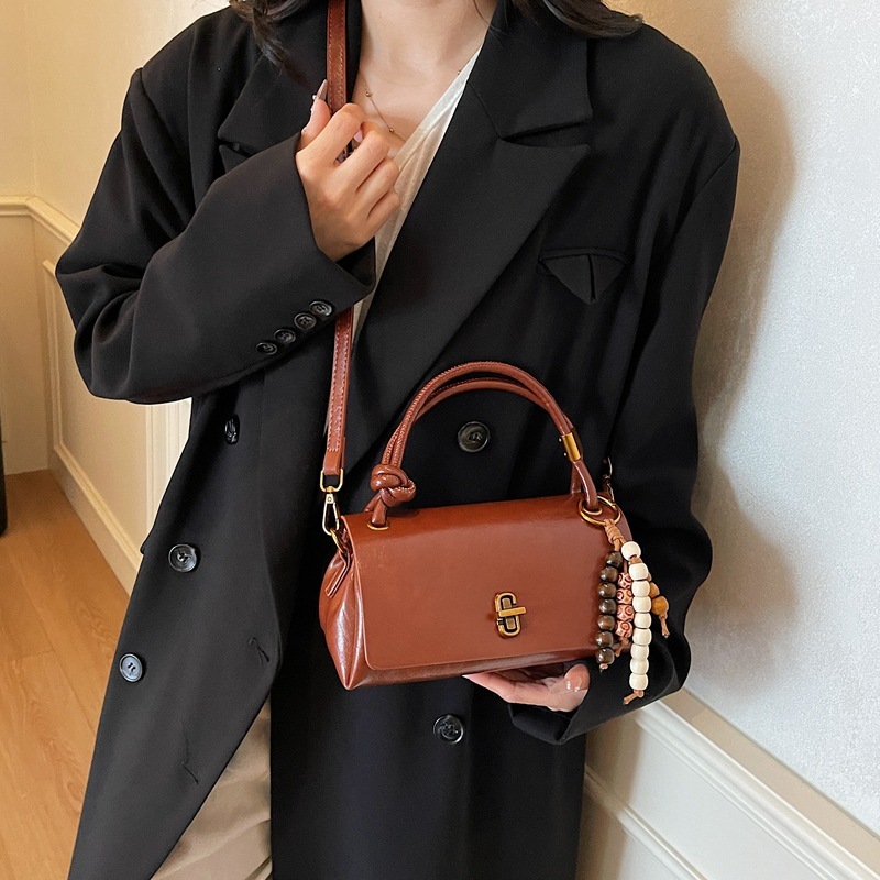高级质感简约百搭单肩手提包包女2025韩版秋季新款时尚复古斜挎包|undefined