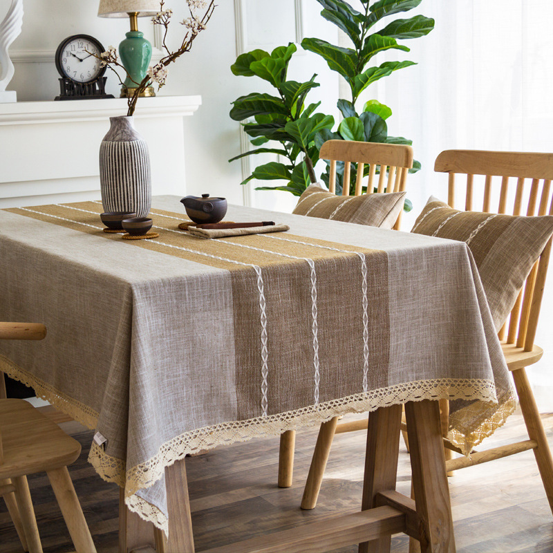 Modern Simple Light Luxury Tablecloth Nordic Imitation Cotton and Linen Tablecloth Solid Color Rectangular Coffee Table Table Mat Wholesale in Stock