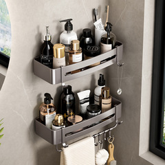 Gunpowder Bathroom Shelf Wall-Mounted Triangle No-Drill Handheld Washing Room Kitchen Toilet Bathroom Storage Rack