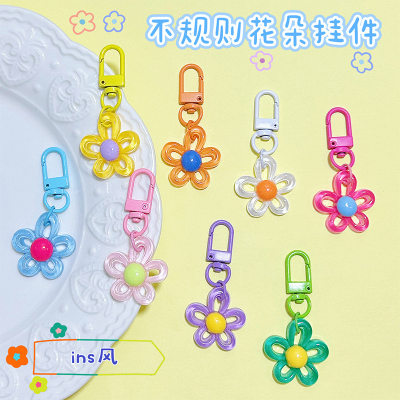Irregular Color Flower Keychain Dopamine Accessories Ins Cute Girl Bag Pendant Girlfriend Gift Wholesale Irregular Color Flower Keychain Dopamine Accessories Ins Cute Girl Bag Pendant Girlfriend Gift Wholesale