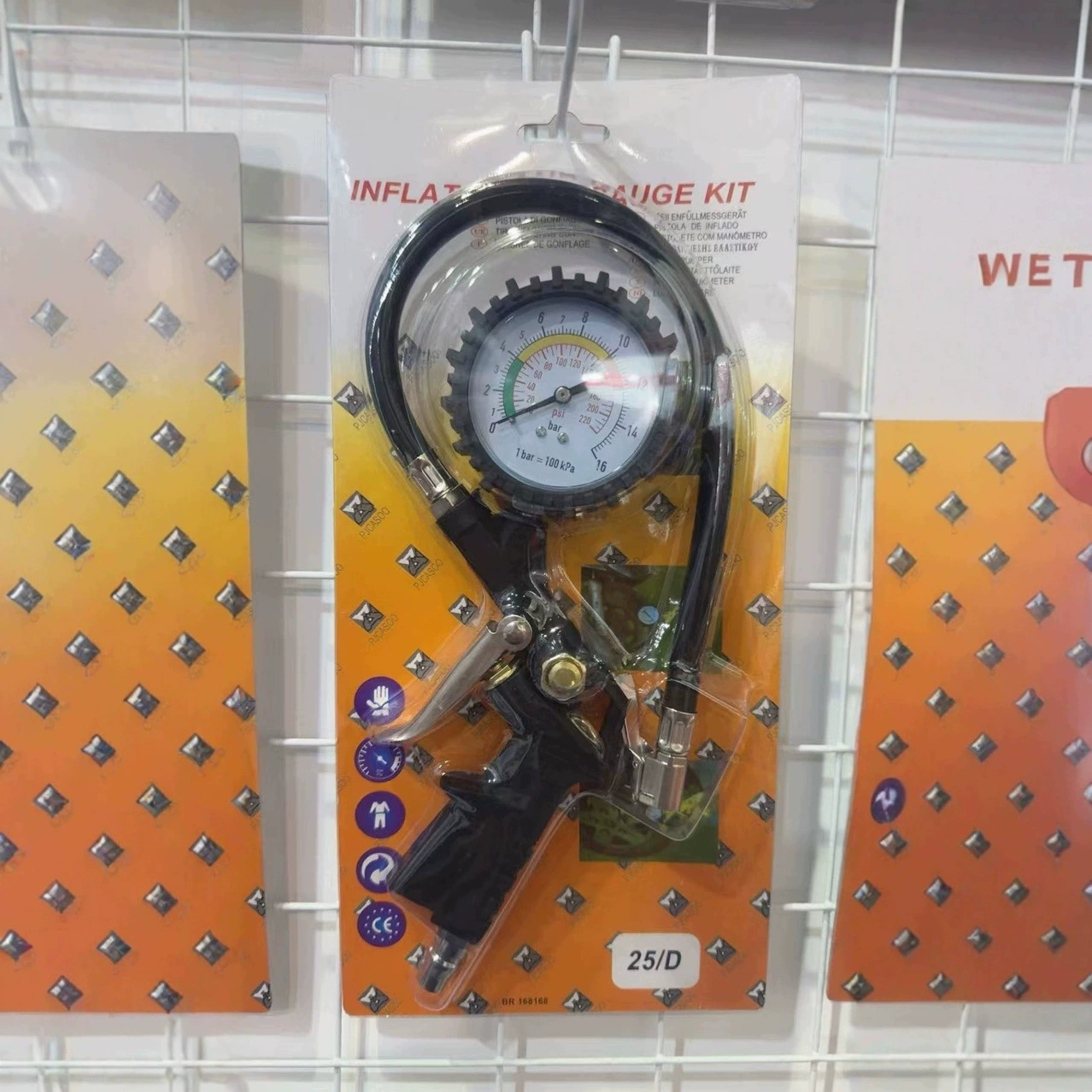 Внешний пистолет для измерения давления в шинах «три в одном», гальванический манометр с насосом для измерения давления в автомобильных шинах и дефляция