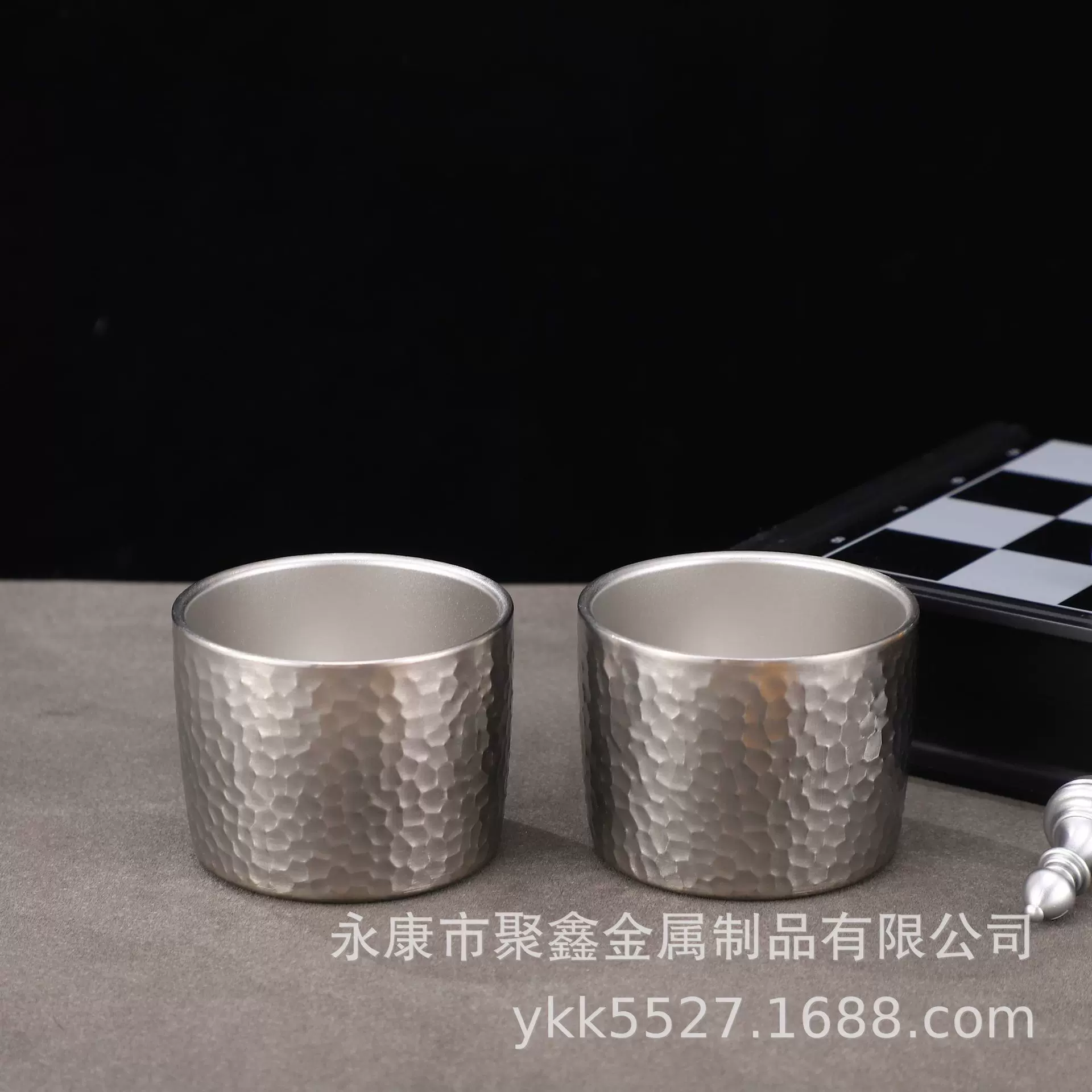 银锤纹不锈钢小酒杯家用便携啤酒杯杯高颜值泡茶水杯