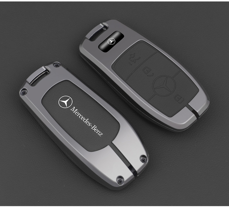 Applicable Mercedes-Benz key case New E-Class C- class E300 bag e200 metal shell C260 buckle A200 Car S-Class GLC300L