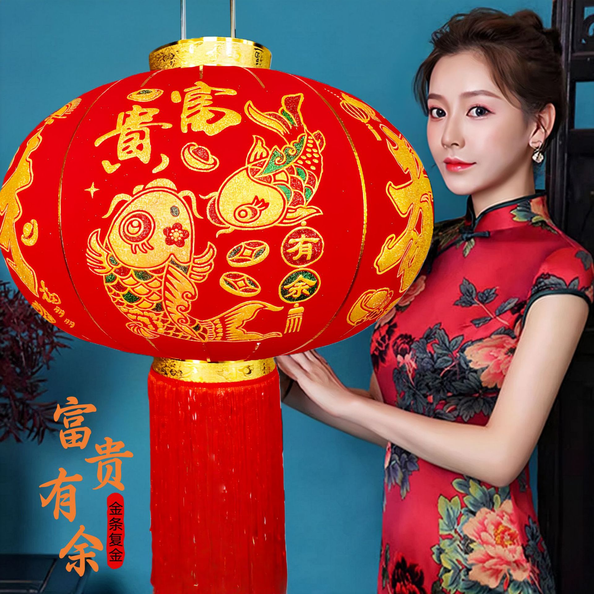 【メーカー】卸売り大紅提灯旧正月植毛提灯防水新年提灯結婚ジョーペンダント