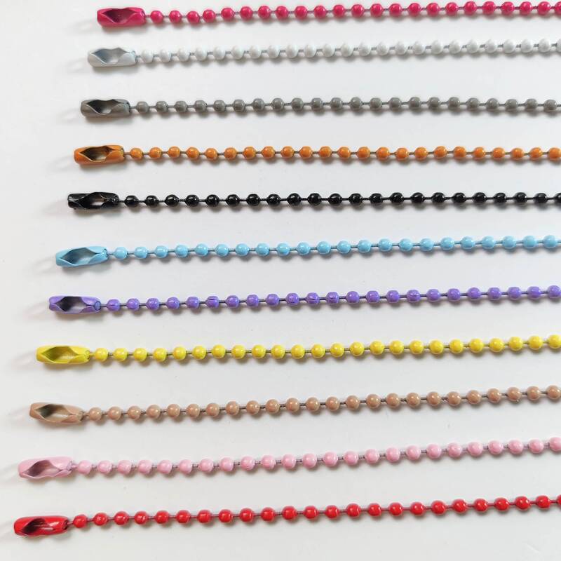 Colorful Painted 12cm Bead Chain, Candy-Colored Wave Bead Chain, Key Chain, Round Bead Chain, Iron Bead Chain, Hanging Chain, Connecting Chain, Jewelry