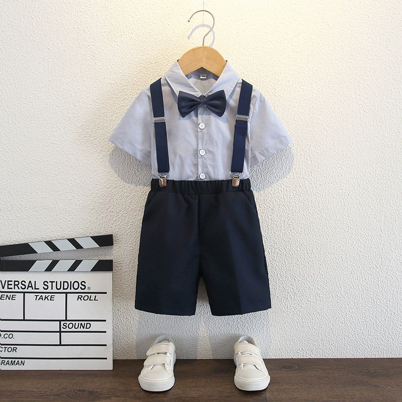 Flower boy costume, children's summer piano performance costume, with short sleeve