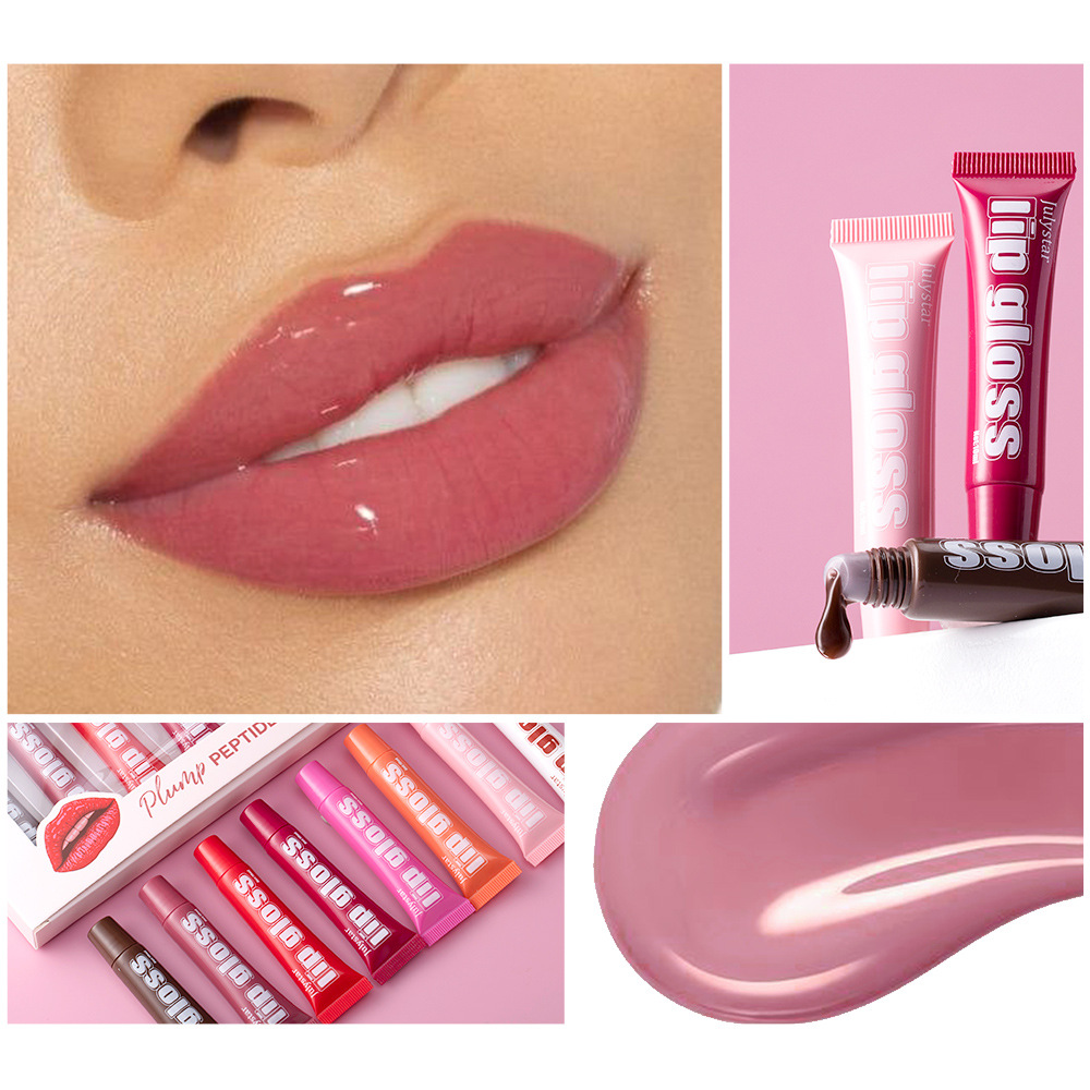Julystar Fruit-Flavored Long-lasting Moisturizing Lip Gloss, Lustrous and Transparent 8-piece set, Lip Moisturizing Cream, Wholesale Lip makeup undefined