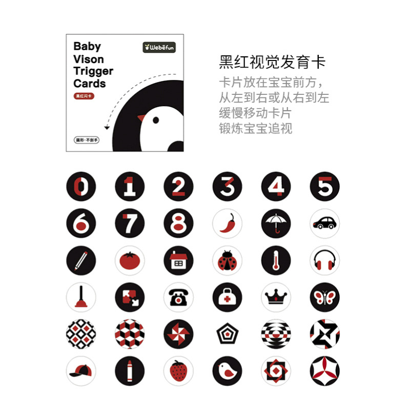 Rompecabezas de educación temprana recién nacido infantil blanco y negro Tarjeta bebé ilustración estimulación visual tarjeta flash color tarjeta cognitiva juguete