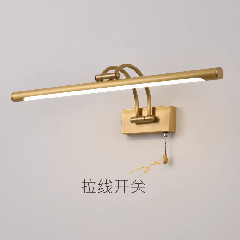 Cross-Border mirror front light led bathroom black with switch light luxury wash basin punch-free bedroom dressing table mirror cabinet