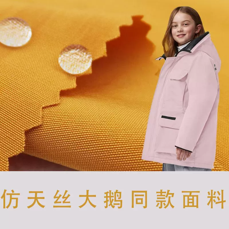 派克服面料保暖同款大鹅风衣面料防水校服布料染色防风羽绒服布料
