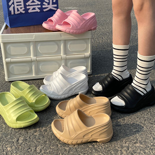 2023 Summer New Fashion Thick Slippers Non-slip Heightened Sandals for Outer Wear Spring Wedge Wear-resistant Sandals
