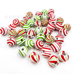 新型16mmイネ科木珠クリスマスキャンディー色縞蚊取りリングカラー木珠diyアクセサリーアクセサリー