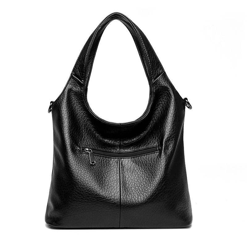 Moteriškas krepšys, juodas didelis krepšys, naujas moteriškas krepšys, universalus pažastų krepšys, didelės talpos krepšys per vieną petį_voghion.com