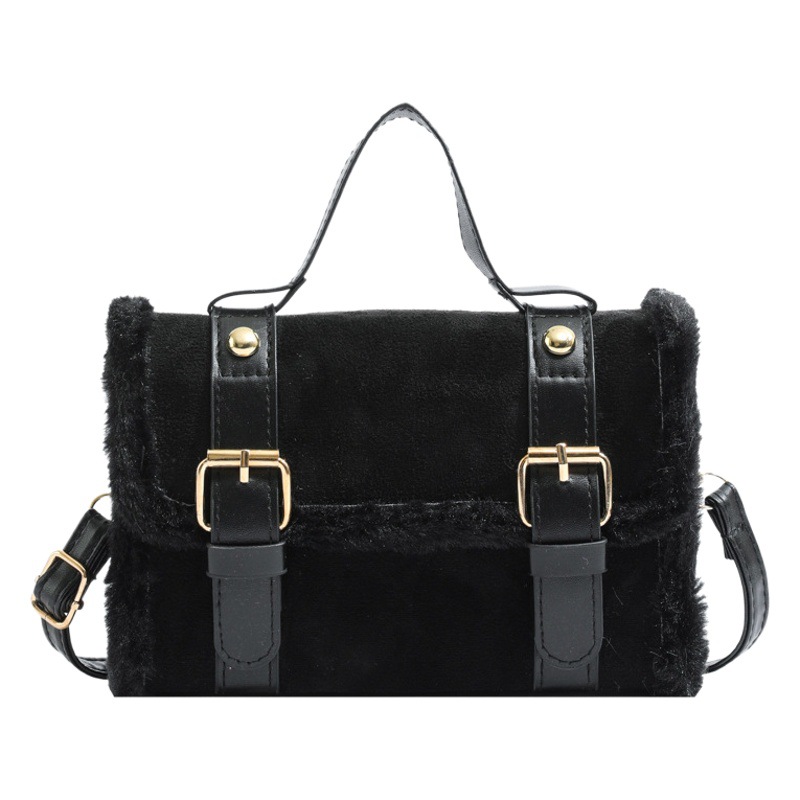 Costura de felpa moda bolso rojo neto 2023 nuevo versátil estilo coreano hombro mensajero bolsa pequeña bolsa cuadrada ESTILO OCCIDENTAL