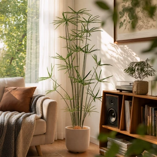 仿真绿植风车草高端轻奢植物直播背景绿植大型落地装饰盆景摆件